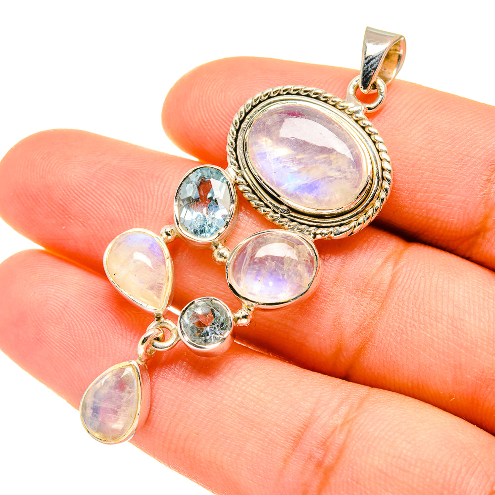 Rainbow Moonstone Pendants handcrafted by Ana Silver Co - PD7134