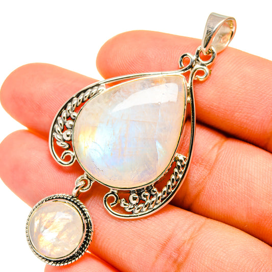 Rainbow Moonstone Pendants handcrafted by Ana Silver Co - PD7135