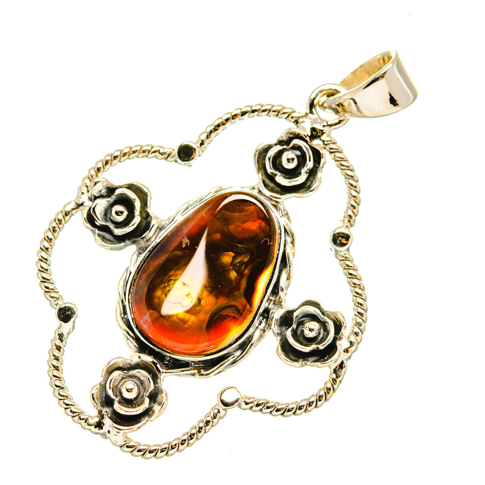 Mexican Fire Agate Pendants handcrafted by Ana Silver Co - PD7103