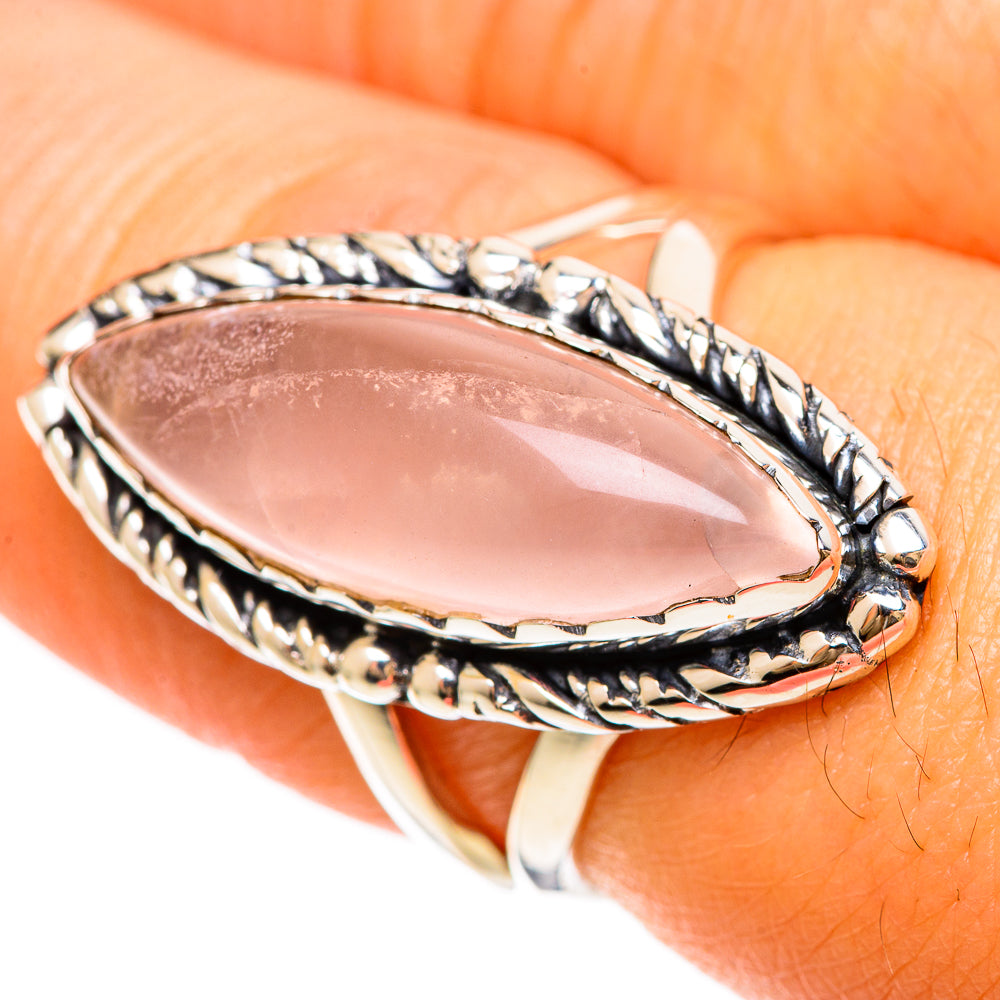 Rose Quartz Rings handcrafted by Ana Silver Co - RING108389