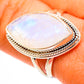 Rainbow Moonstone Rings handcrafted by Ana Silver Co - RING110828