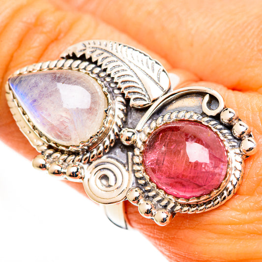 Rainbow Moonstone Rings handcrafted by Ana Silver Co - RING113263