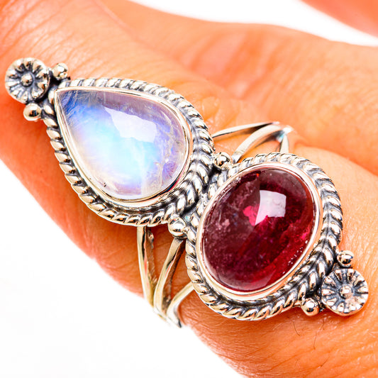 Rainbow Moonstone Rings handcrafted by Ana Silver Co - RING113336