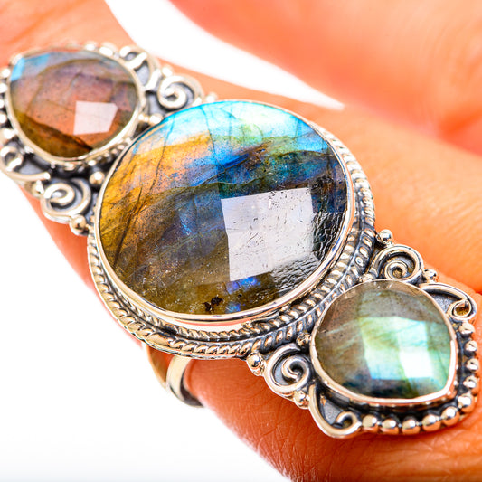 Labradorite Rings handcrafted by Ana Silver Co - RING114389