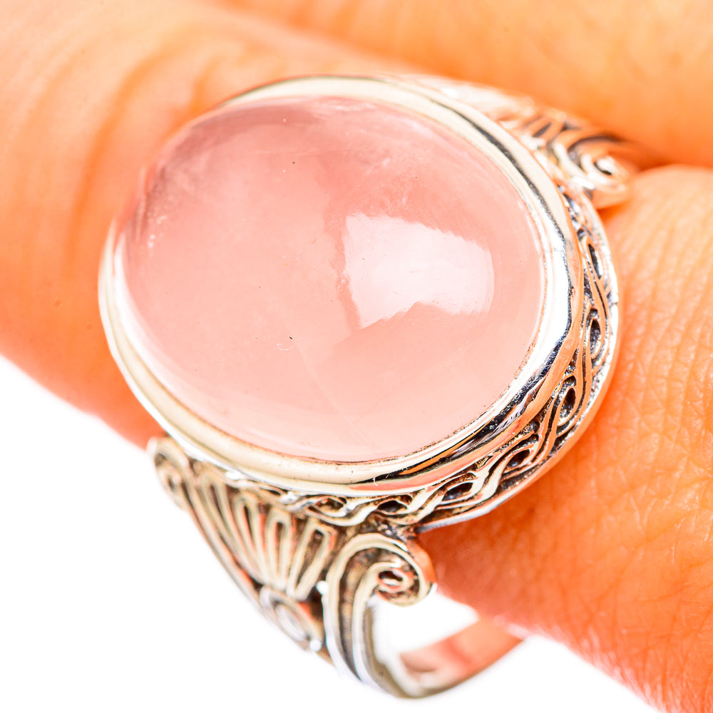 Rose Quartz Rings handcrafted by Ana Silver Co - RING116102