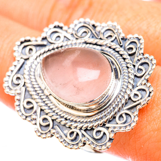 Rose Quartz Rings handcrafted by Ana Silver Co - RING118488