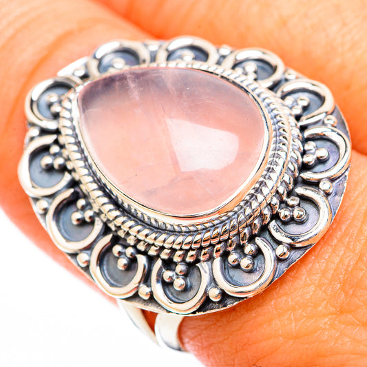 Rose Quartz Rings handcrafted by Ana Silver Co - RING118522