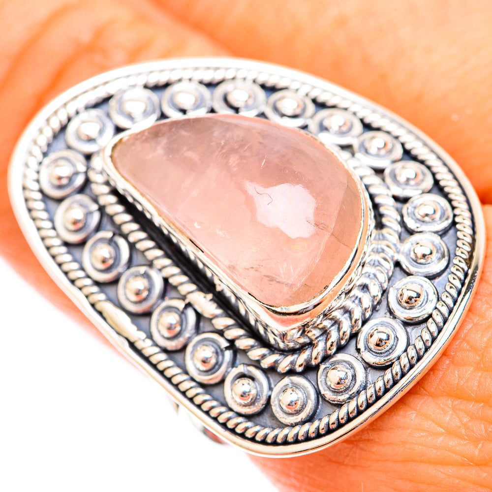 Rose Quartz Rings handcrafted by Ana Silver Co - RING118769
