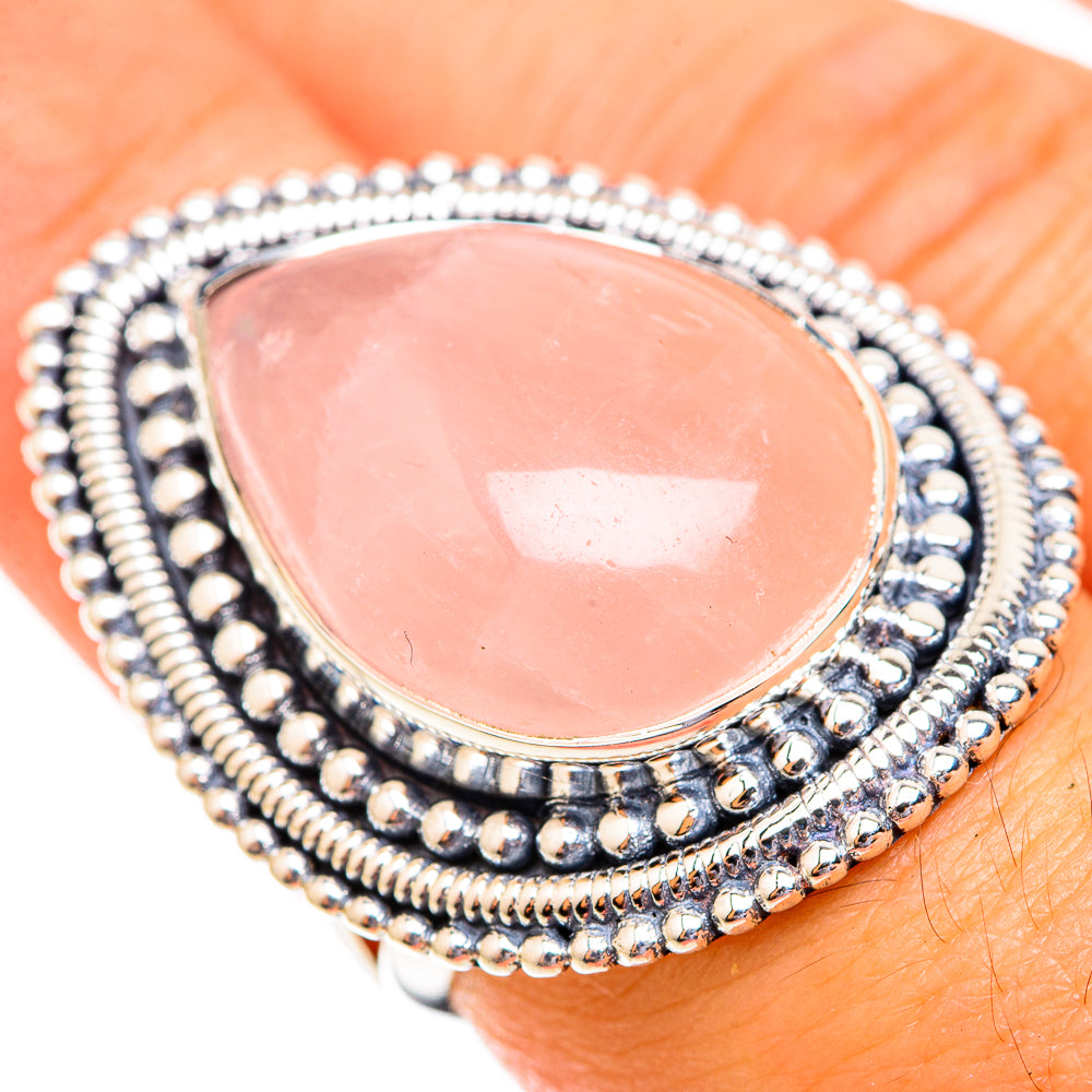 Rose Quartz Rings handcrafted by Ana Silver Co - RING118804