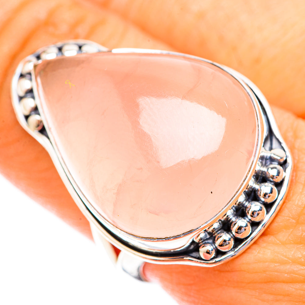 Rose Quartz Rings handcrafted by Ana Silver Co - RING118895