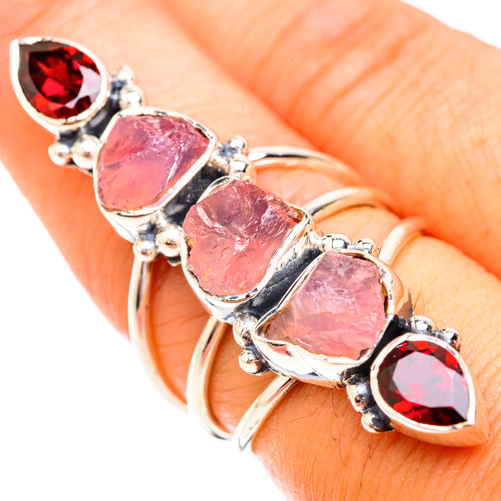 Rose Quartz, Garnet Rings handcrafted by Ana Silver Co - RING119364