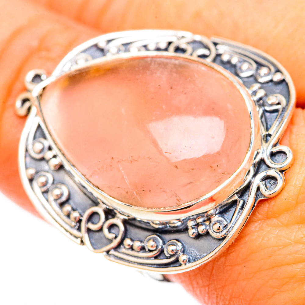 Rose Quartz Rings handcrafted by Ana Silver Co - RING120667