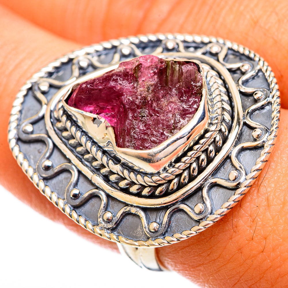 Pink Tourmaline Rings handcrafted by Ana Silver Co - RING121878