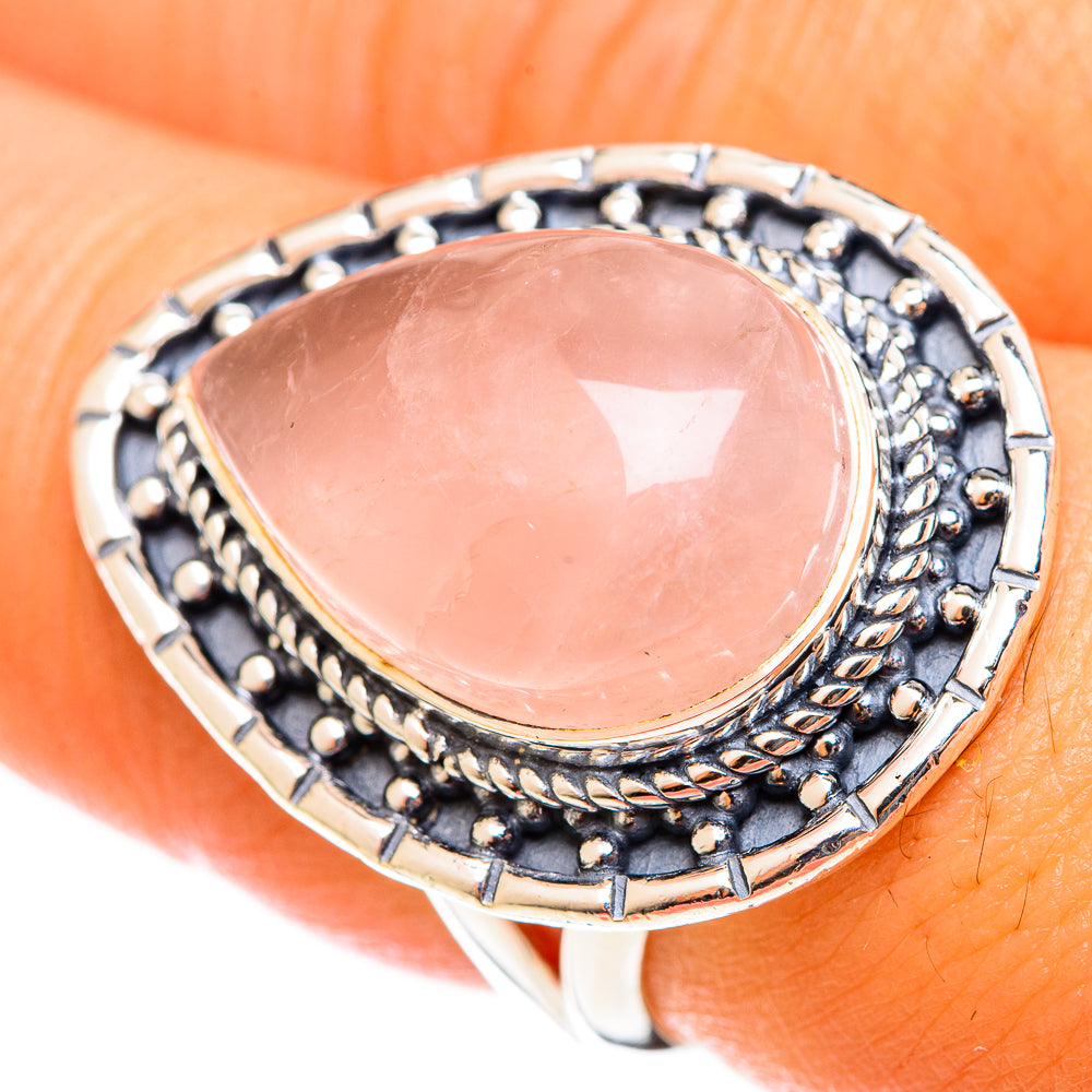 Rose Quartz Rings handcrafted by Ana Silver Co - RING122103