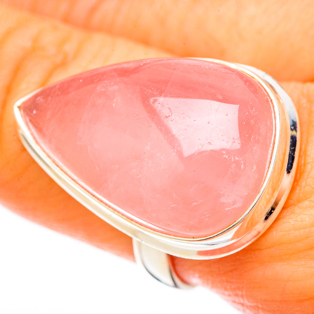 Rose Quartz Rings handcrafted by Ana Silver Co - RING122876