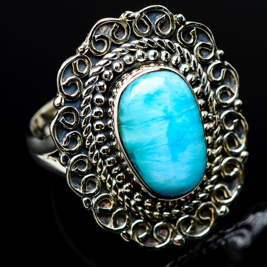 Larimar Rings handcrafted by Ana Silver Co - RING12310
