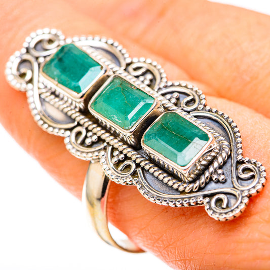 Zambian Emerald Rings handcrafted by Ana Silver Co - RING128896