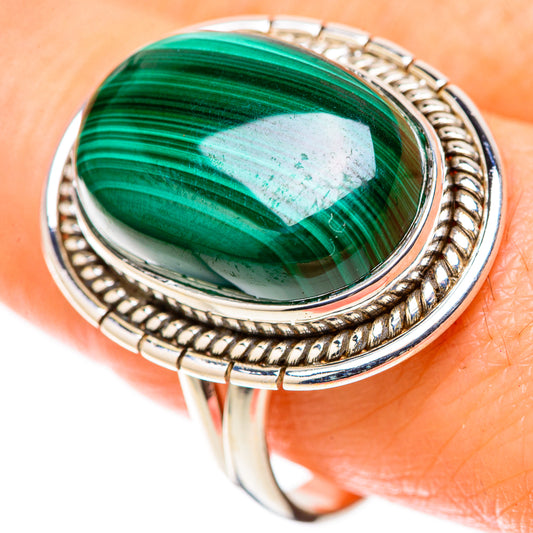 Malachite Rings handcrafted by Ana Silver Co - RING128923
