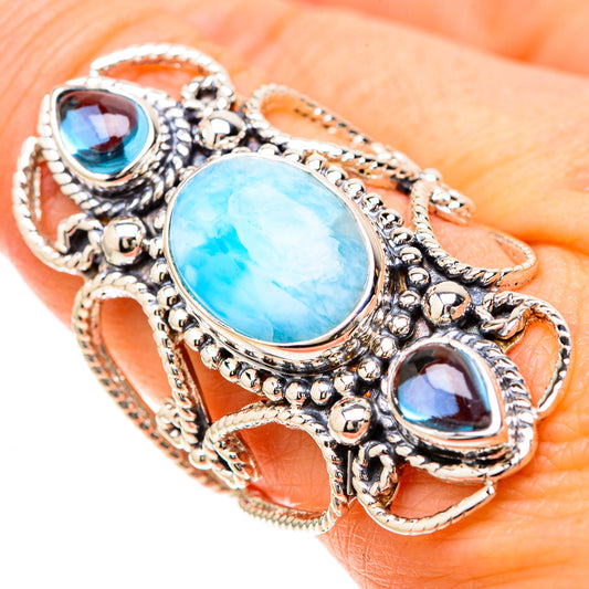Larimar Rings handcrafted by Ana Silver Co - RING129301