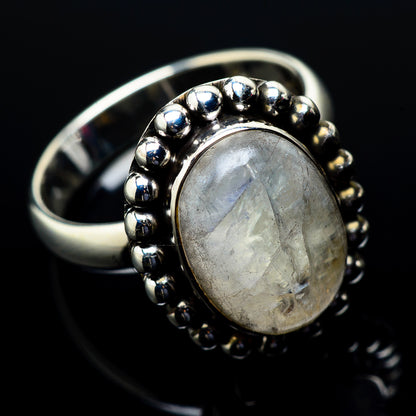 Rainbow Moonstone Rings handcrafted by Ana Silver Co - RING20613