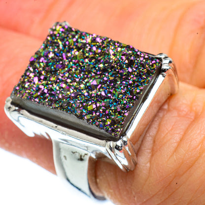 Titanium Druzy Rings handcrafted by Ana Silver Co - RING40438