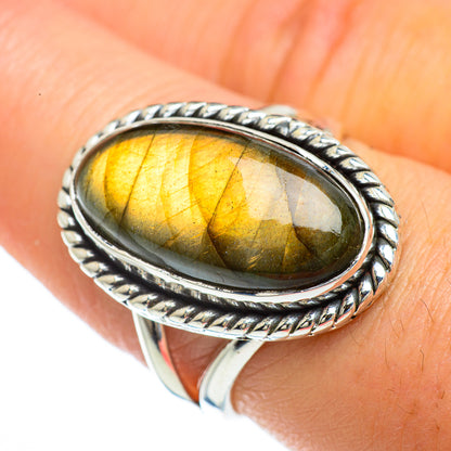 Labradorite Rings handcrafted by Ana Silver Co - RING44096