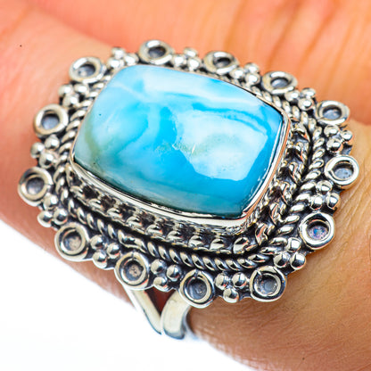 Larimar Rings handcrafted by Ana Silver Co - RING44552