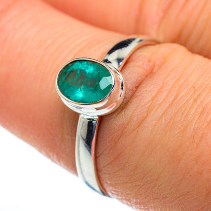 Zambian Emerald Rings handcrafted by Ana Silver Co - RING47301