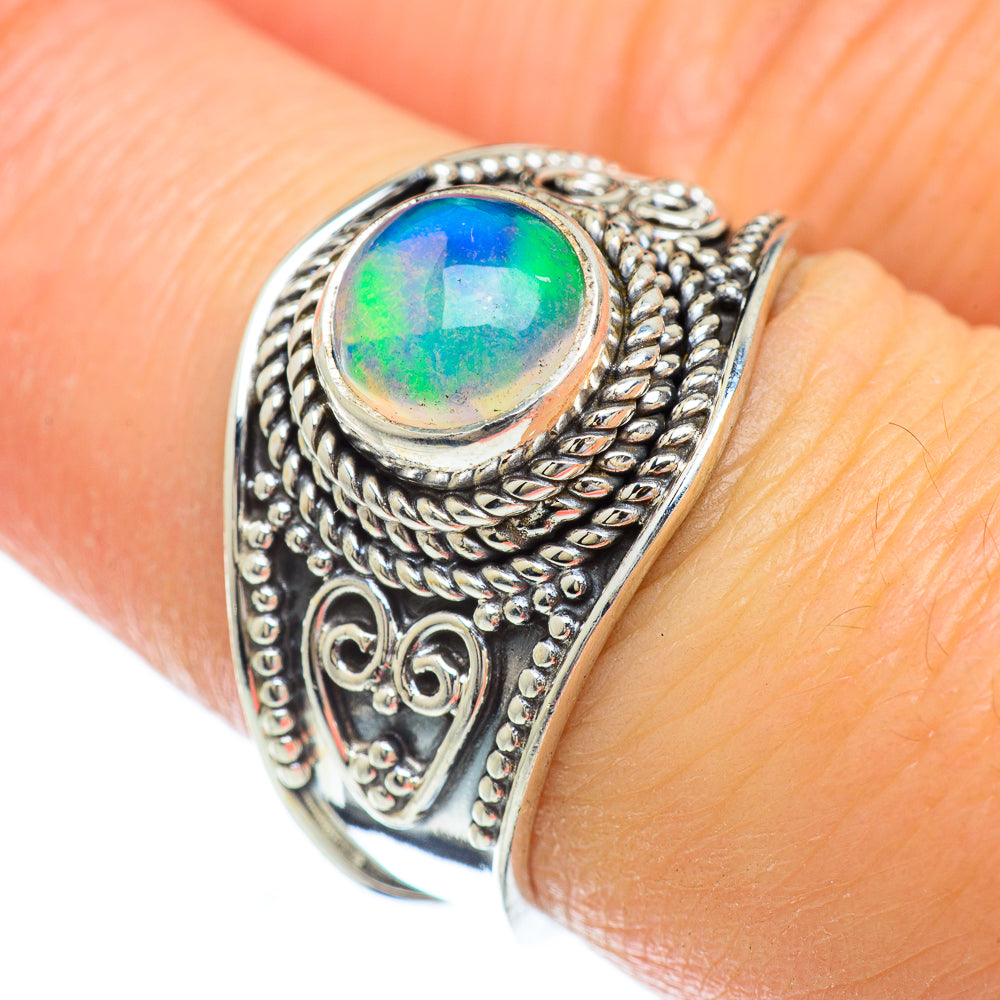 Ethiopian Opal Rings handcrafted by Ana Silver Co - RING49251