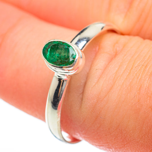 Zambian Emerald Rings handcrafted by Ana Silver Co - RING60393