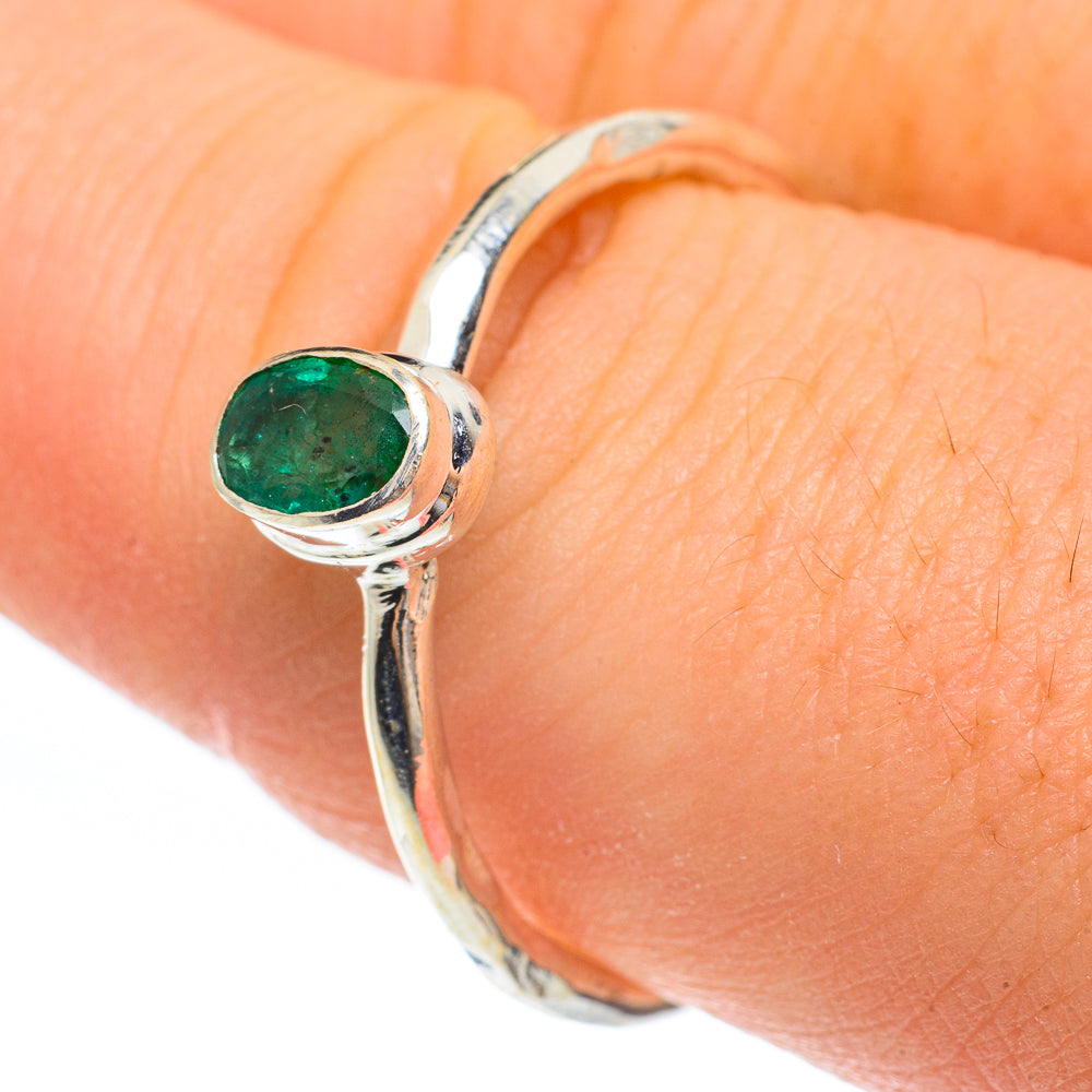 Zambian Emerald Rings handcrafted by Ana Silver Co - RING61611