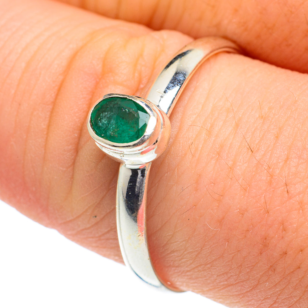 Zambian Emerald Rings handcrafted by Ana Silver Co - RING62175