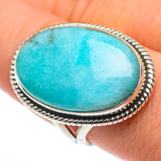 Peruvian Amazonite Rings handcrafted by Ana Silver Co - RING62683