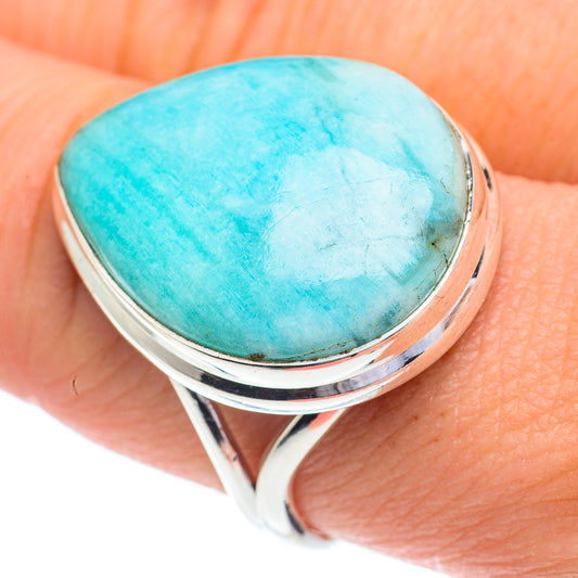 Peruvian Amazonite Rings handcrafted by Ana Silver Co - RING63069