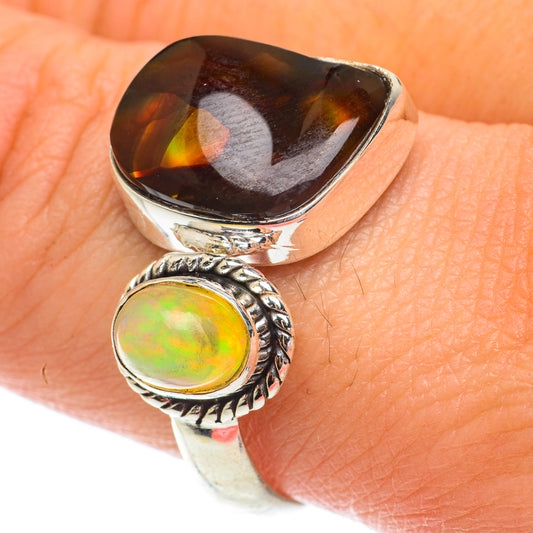 Mexican Fire Agate Rings handcrafted by Ana Silver Co - RING64477