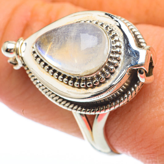 Rainbow Moonstone Rings handcrafted by Ana Silver Co - RING64747