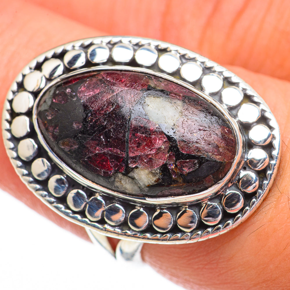 Russian Eudialyte Rings handcrafted by Ana Silver Co - RING70470