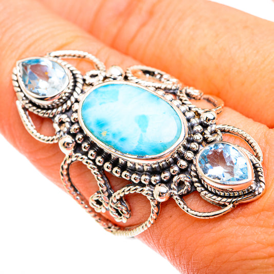 Larimar Rings handcrafted by Ana Silver Co - RING74918