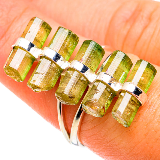 Green Tourmaline Rings handcrafted by Ana Silver Co - RING74929