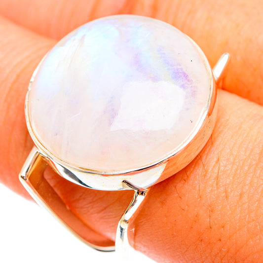 Rainbow Moonstone Rings handcrafted by Ana Silver Co - RING74933