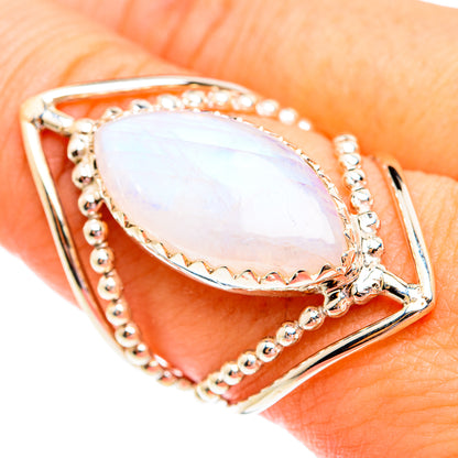 Rainbow Moonstone Rings handcrafted by Ana Silver Co - RING74979