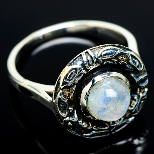 Rainbow Moonstone Rings handcrafted by Ana Silver Co - RING9246