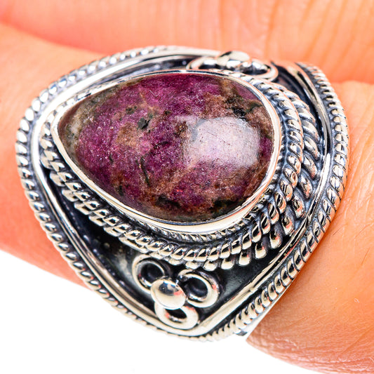 Russian Eudialyte Rings handcrafted by Ana Silver Co - RING93058