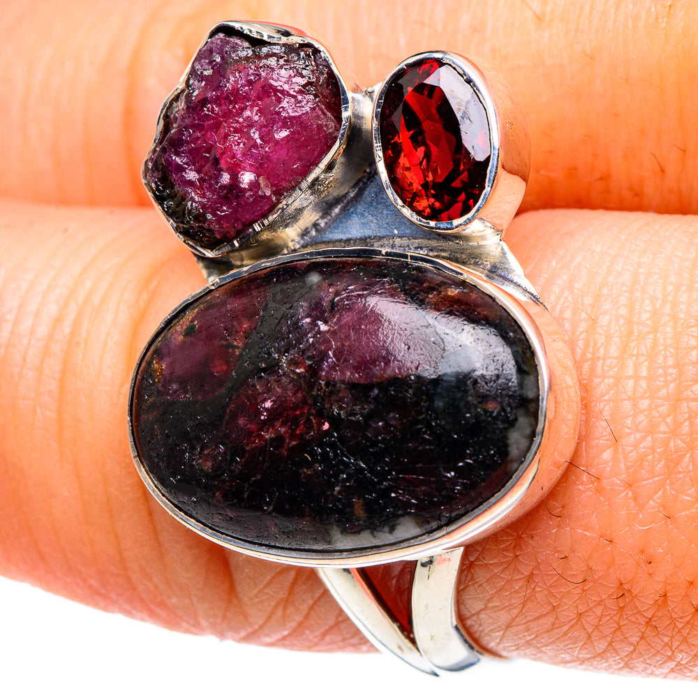 Russian Eudialyte Rings handcrafted by Ana Silver Co - RING93645