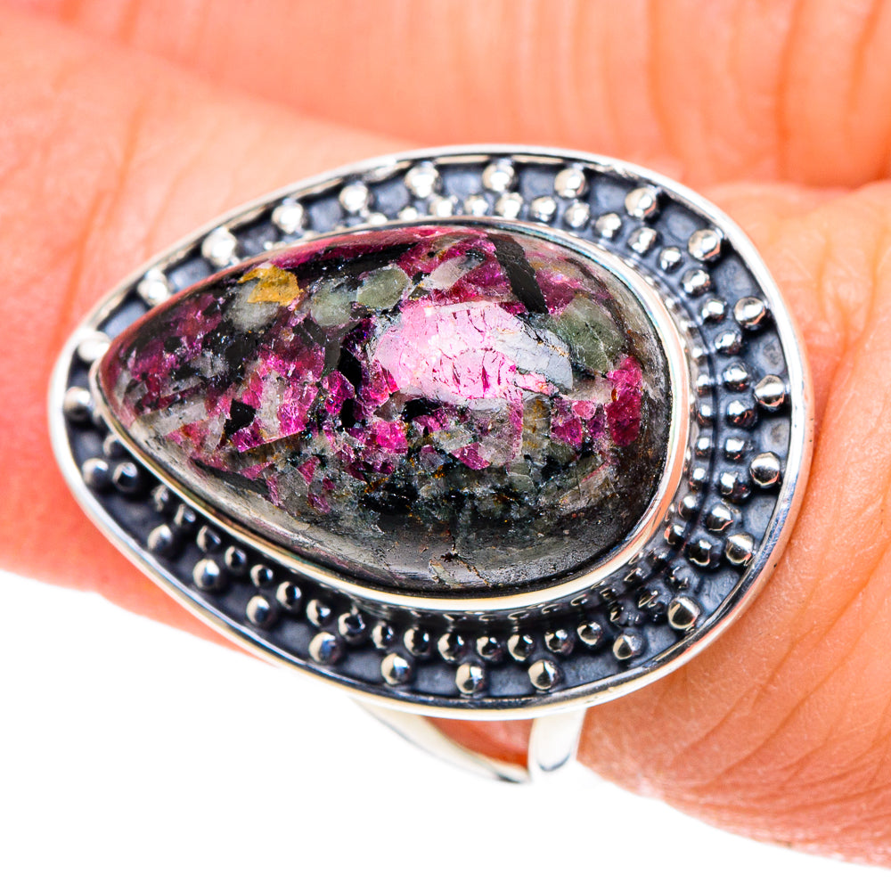 Russian Eudialyte Rings handcrafted by Ana Silver Co - RING93752