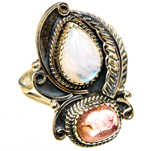 Rainbow Moonstone Rings handcrafted by Ana Silver Co - RING113293 - Photo 2