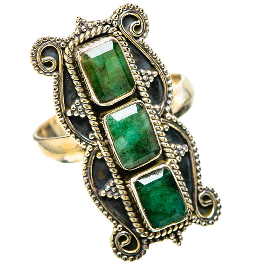 Zambian Emerald Rings handcrafted by Ana Silver Co - RING128655 - Photo 2