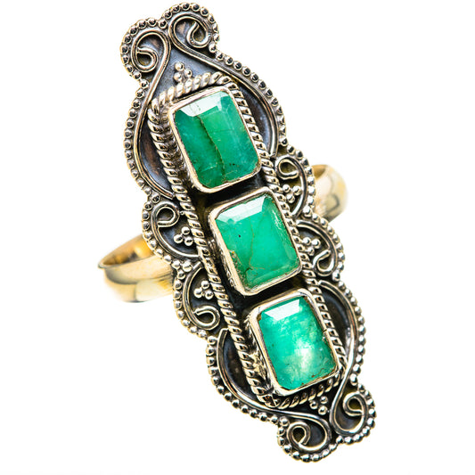 Zambian Emerald Rings handcrafted by Ana Silver Co - RING128896 - Photo 2