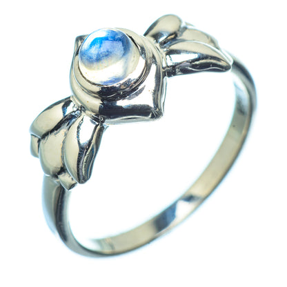 Rainbow Moonstone Rings handcrafted by Ana Silver Co - RING21875