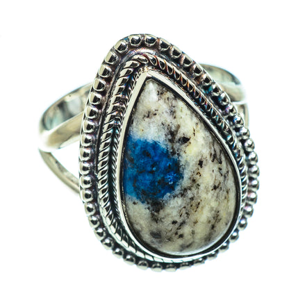 K2 Blue Azurite Rings handcrafted by Ana Silver Co - RING44478